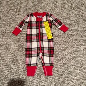 Hanna Andersson Red and Black Plaid Kids Footie
